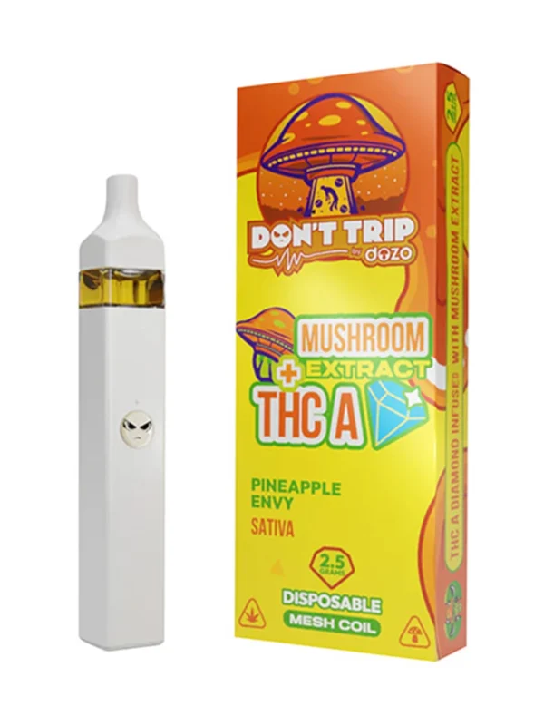 Pineapple-Envvy.webp Pineapple Envy Dozo Mushroom Extract + THC-A Disposable 2.5G
