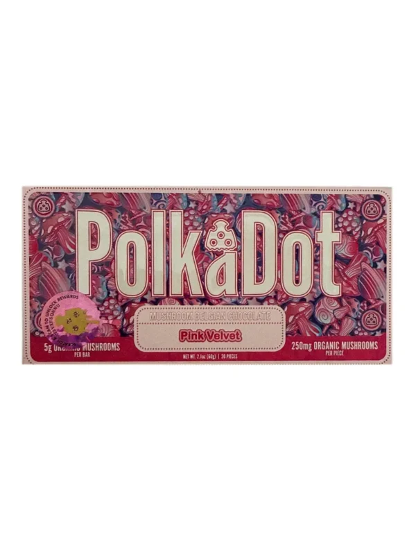 Pink-Velvet-PolkaDot-Magic-Mushroom-Belgian-White-Chocolate-250mg-Per-Piece.webp Pink Velvet PolkaDot Mushroom Belgian White Chocolate 250mg Per Piece