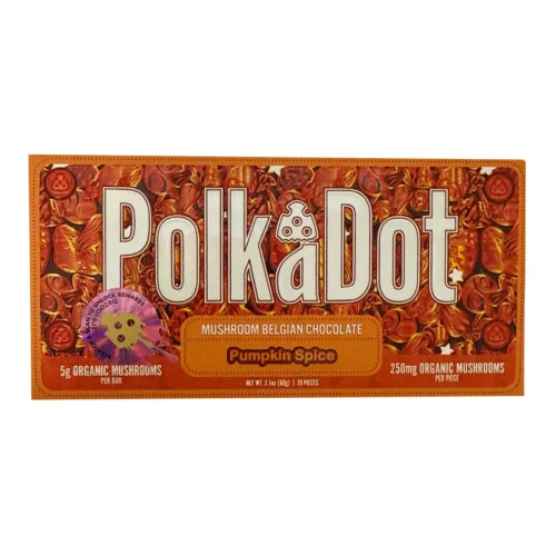 Pumpkin-Spice-PolkaDot-Magic-Mushroom-Belgian-Chocolate-250mg-Per-Piece.webp Pumpkin Spice PolkaDot Mushroom Belgian White Chocolate 250mg Per Piece