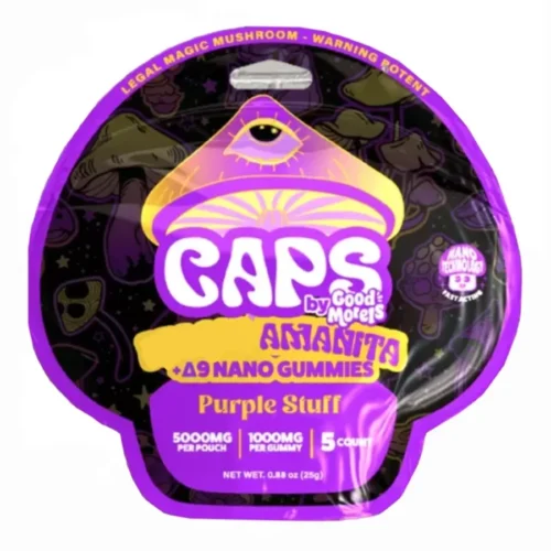 Purple-Stuff-CAPS-by-Good-Morels-Magic-AmanitaD9-Nano-Gummies.webp Purple Stuff CAPS by Good Morels Amanita+D9 Nano Gummies 5000mg