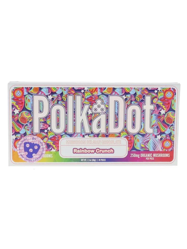 Rainbow-Crunch-PolkaDot-Magic-Mushroom-Belgian-Milk-Chocolate-250mg.webp Rainbow Crunch PolkaDot Mushroom Belgian Milk Chocolate 250mg