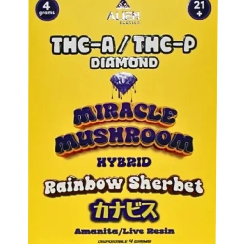 Rainbow-Sherbet.webp Rainbow Sherbet Alien Exotics Miracle Mushroom THC-A x THC-P Blend Disposable Vape 4G