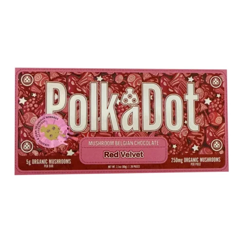 Red-Velvet-PolkaDot-Magic-Mushroom-Belgian-Chocolate-250mg-Per-Piece.webp Red Velvet PolkaDot Mushroom Belgian White Chocolate 250mg Per Piece