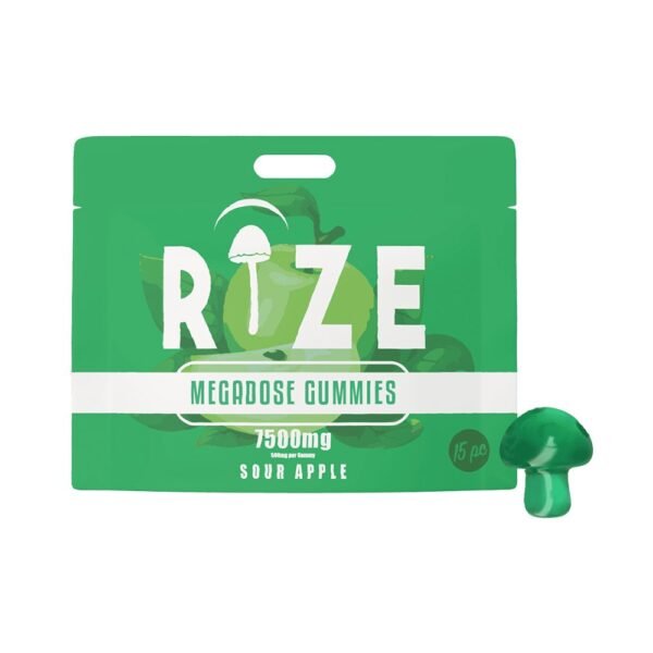 Rize-Sour-Apple-Gummies.jpg Rize – Sour Apple Megadose Mushroom Gummies – 7500mg – 15ct