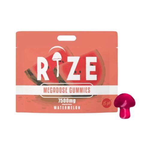 Rize-Watermelon-Gummies.jpg Rize – Watermelon Megadose Mushroom Gummies 7500mg – 15ct