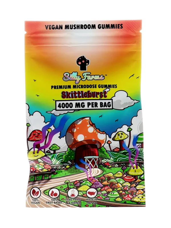 Skittleburst-Silly-Farms-Vegan-Mushroom-Gummies-4000MG.webp Skittleburst Silly Farms Vegan Mushroom Gummies 4000MG