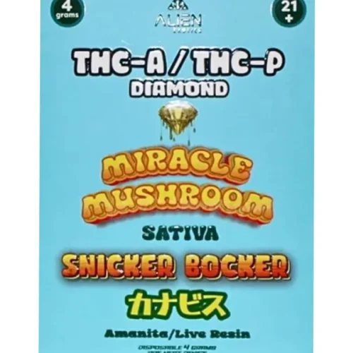 Sniccker-Bocker.webp Snicker Bocker Alien Exotics Miracle Mushroom THC-A x THC-P Blend Disposable Vape 4G
