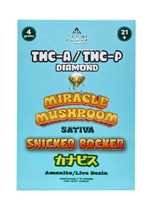 Sniccker-Bocker.webp Snicker Bocker Alien Exotics Miracle Mushroom THC-A x THC-P Blend Disposable Vape 4G