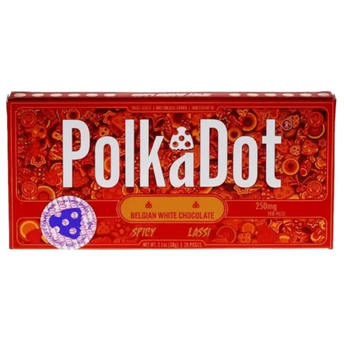 Spicy-Mango-Lassi-PolkaDot-Shroom-Belgian-White-Chocolate.webp Spicy Mango Lassi PolkaDot Mushroom Belgian White Chocolate 250mg