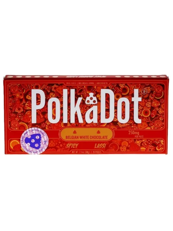 Spicy Mango Lassi PolkaDot Mushroom Belgian White Chocolate 250mg