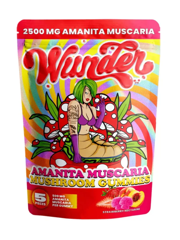 Strawberry Nectarine Wunder Amanita Muscaria Mushroom + Kava Gummies 2500mg
