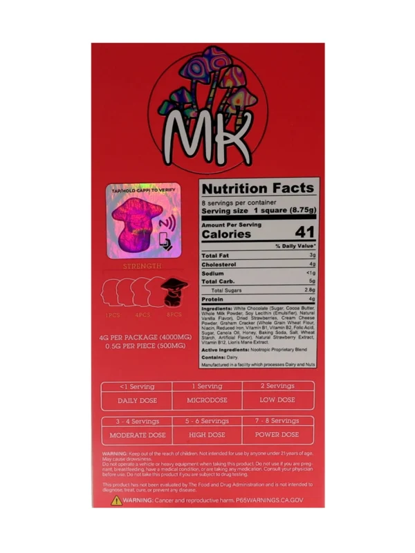 Strawberry Shortcake MK Finest Exotic Blend White Chocolate Bar 70G