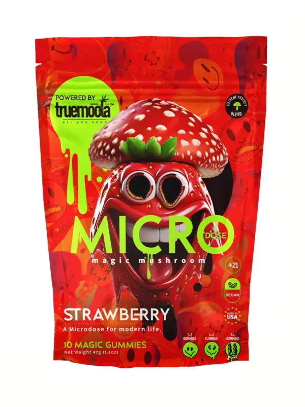 Strawberry-Truemoola-Micro-Magic-Mushroom.webp Strawberry Truemoola Micro Shroom Gummies 10ct