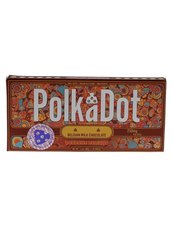 Torrone-Delight-PolkaDot-Mushroom-Belgian-Milk-Chocolate.webp Torrone Delight PolkaDot Mushroom Belgian Milk Chocolate 250mg