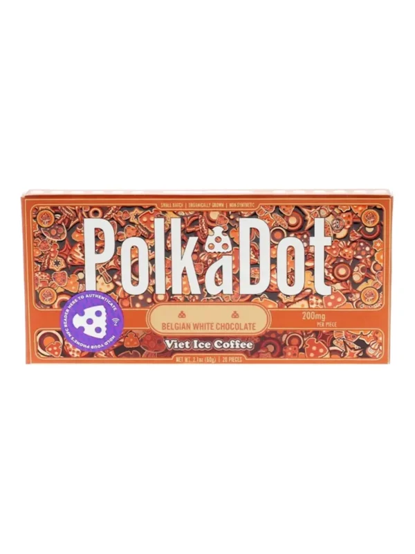 Viet-Ice-Coffee-PolkaDot-Shroom-Belgian-White-Chocolate-200mg.webp Viet Ice Coffee PolkaDot Mushroom Belgian White Chocolate 200mg Per Piece