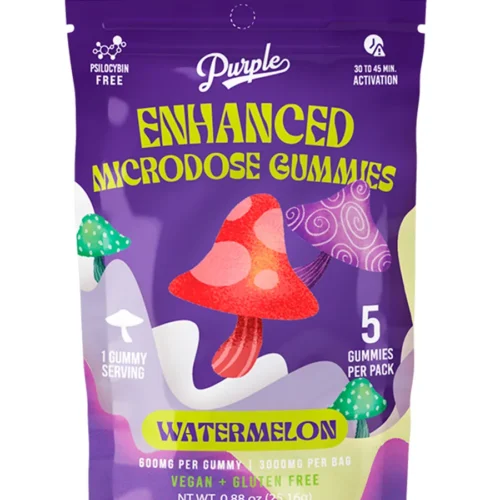 Watermelon-1.webp Watermelon Purple Organics Mushroom Enhanced Microdose Gummies 5ct