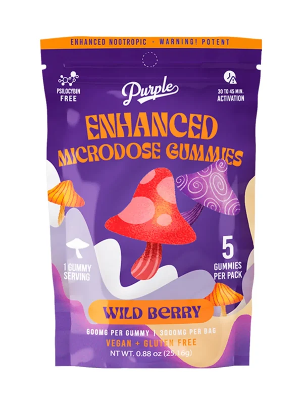 Wild-Berry.webp Wild Berry Purple Organics Mushroom Enhanced Microdose Gummies 5ct