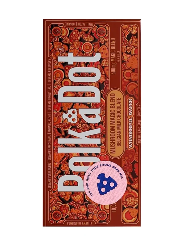 Wonderful-Wafer-PolkaDot-Magic-Mushroom.webp Wonderful Wafer PolkaDot Mushroom Belgian Chocolate 500mg