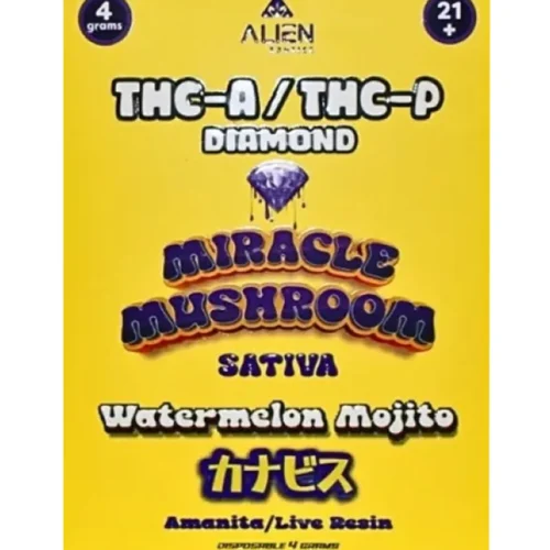 atermelon-Mojito.webp Watermelon Mojito Alien Exotics Miracle Mushroom THC-A x THC-P Blend Disposable Vape 4G