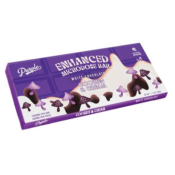 cookies_creampurple.jpg Purple Mushroom Enhanced Microdose Bar – Cookies & Cream