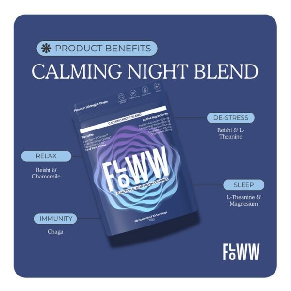 floww-Reishi-Chaga-Mushroom-Gummies-1.jpg Floww Reishi & Chaga Mushroom Gummies – Calming Night Blend