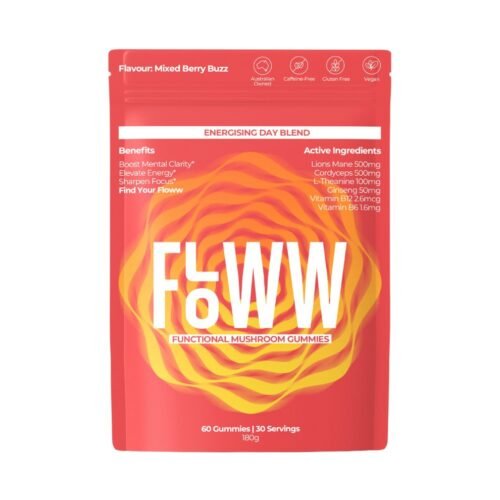 floww-cordyceps-and-lions-mane-mushroom-gummies.jpg Floww Cordyceps & Lions Mane Mushroom Gummies – Day Blend