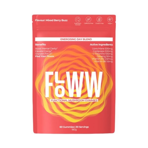 floww-cordyceps-and-lions-mane-mushroom-gummies.jpg Floww Cordyceps & Lions Mane Mushroom Gummies – Day Blend