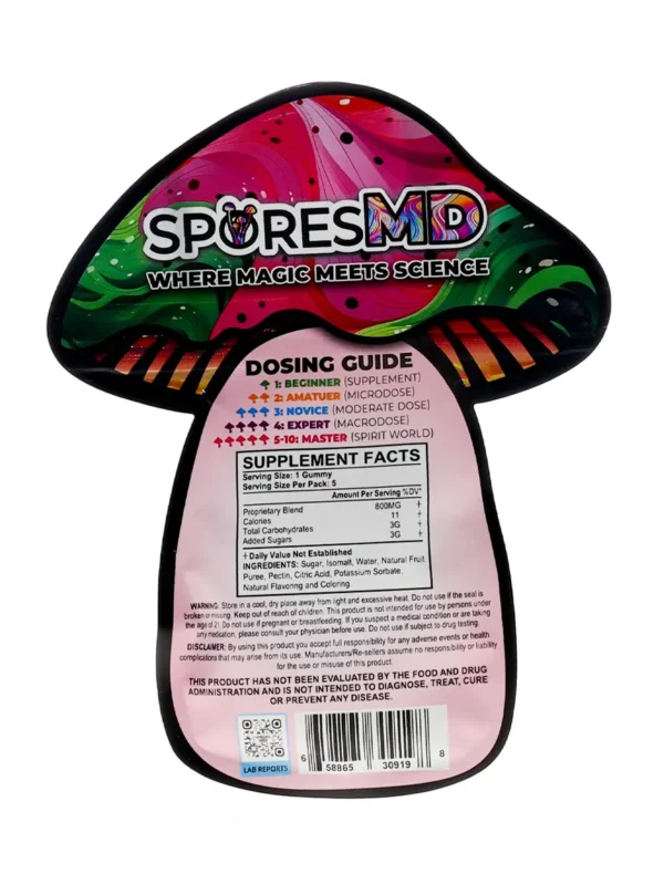 Mellow Melon SporesMD Trips Infused Nootropic Gummies 5Pcs